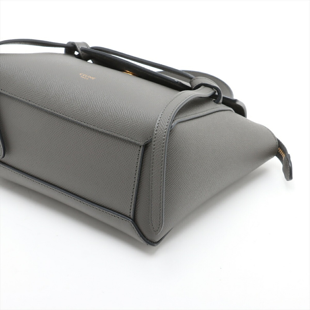 Celine Belt Bag Leather 2WAY Handbag Leather Handbag Gray - Picture 3 of 8